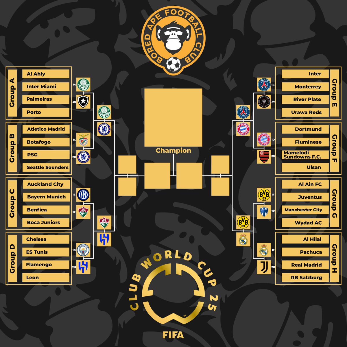 🏆CLUB WORLD CUP🏆

The quarter final fixtures are set starting from Friday and all votes are available in our discord‼️

Head over and vote for which team you think will win each game to be in with a chance of winning an NFT😎

Good luck🤞

Join the DAO today👇 

#bafcmasters