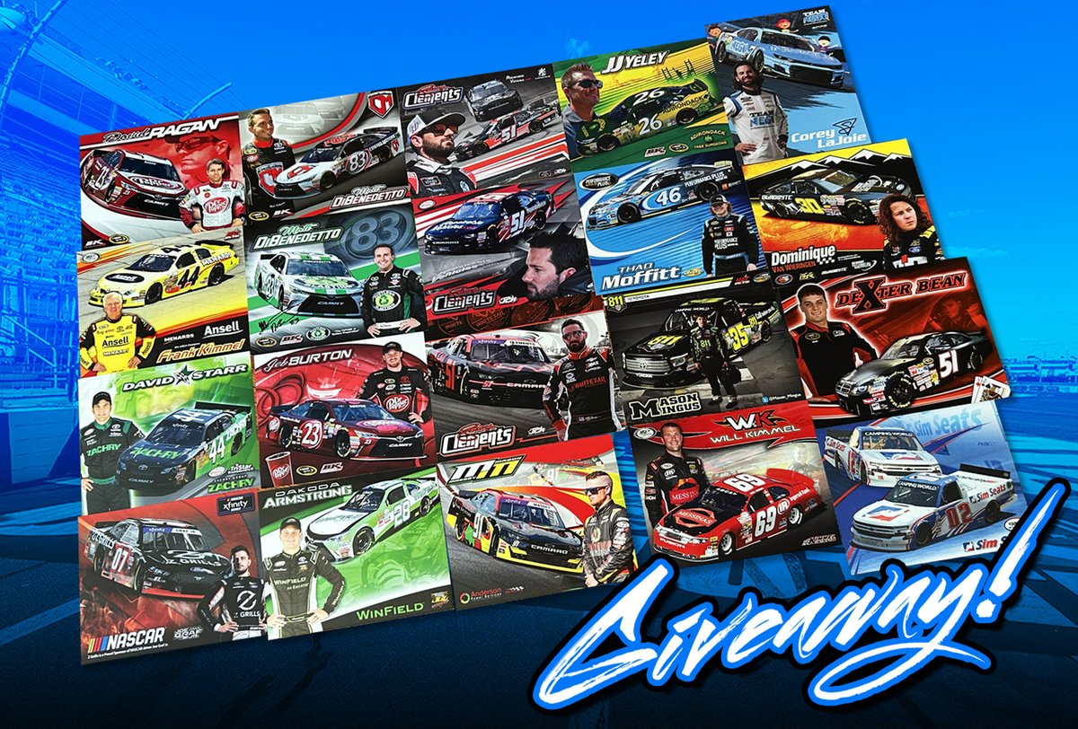 Michael Miceli Design LLC (@raceartist) on Twitter photo Hero Card Giveaway!
Going deep into the vault this week with: <a href="/mattdracing/">Matt DiBenedetto</a> <a href="/jjyeley1/">🇺🇸JJ YELEY🇺🇸</a> <a href="/CoreyLaJoie/">Corey LaJoie</a> <a href="/DavidRagan/">David Ragan</a> <a href="/JClements51/">Jeremy Clements</a> <a href="/JebBurtonRacing/">Jeb Burton</a> <a href="/thadmoffitt/">Thad Moffitt</a> <a href="/frankkimmel/">Frank Kimmel</a> <a href="/starr_racing/">David Starr</a> <a href="/Joegrafjr/">Joe Graf Jr</a> <a href="/Mason_Massey/">Mason Massey</a> <a href="/DexBean/">Dexter Bean</a> <a href="/willkimmel/">Will Kimmel</a> <a href="/Mason_Mingus/">Mason Mingus</a> <a href="/DakodaArmstrong/">Dakoda Armstrong</a> & more
Follow/Retweet Hero Card Giveaway!
Going deep into the vault this week with: <a href="/mattdracing/">Matt DiBenedetto</a> <a href="/jjyeley1/">🇺🇸JJ YELEY🇺🇸</a> <a href="/CoreyLaJoie/">Corey LaJoie</a> <a href="/DavidRagan/">David Ragan</a> <a href="/JClements51/">Jeremy Clements</a> <a href="/JebBurtonRacing/">Jeb Burton</a> <a href="/thadmoffitt/">Thad Moffitt</a> <a href="/frankkimmel/">Frank Kimmel</a> <a href="/starr_racing/">David Starr</a> <a href="/Joegrafjr/">Joe Graf Jr</a> <a href="/Mason_Massey/">Mason Massey</a> <a href="/DexBean/">Dexter Bean</a> <a href="/willkimmel/">Will Kimmel</a> <a href="/Mason_Mingus/">Mason Mingus</a> <a href="/DakodaArmstrong/">Dakoda Armstrong</a> & more
Follow/Retweet