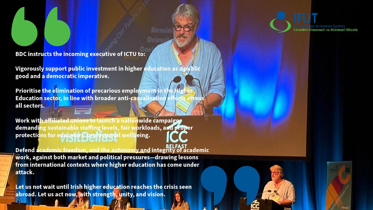 IFUT (@ifut) on Twitter photo At #ICTUBDC2025, IFUT President Dr Michael Hinds <a href="/notaprofessor/">Michael Hinds</a> moved a crucial motion calling for urgent public investment in higher education and protection of educators’ wellbeing.
The message was clear: defend staff, defend democracy, act now.
#HigherEd #AcademicFreedom At #ICTUBDC2025, IFUT President Dr Michael Hinds <a href="/notaprofessor/">Michael Hinds</a> moved a crucial motion calling for urgent public investment in higher education and protection of educators’ wellbeing.
The message was clear: defend staff, defend democracy, act now.
#HigherEd #AcademicFreedom
