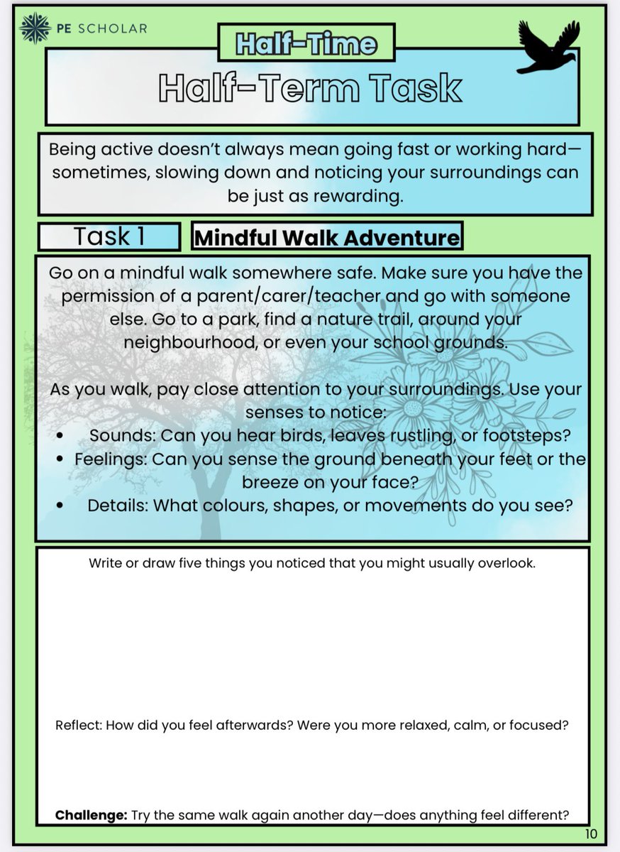 Lee_Sullivan85's tweet photo. I wrote ‘My Active Journal’ to support student reflections on their engagement in physical activity in and beyond PE

There are 6 half term KS3 booklets with tasks/reflection prompts &amp; PA related learning

Use as booklets or indv worksheets. Hope it helps

https://t.co/BYi8akS7Vs https://t.co/TIXF6Hkxi3