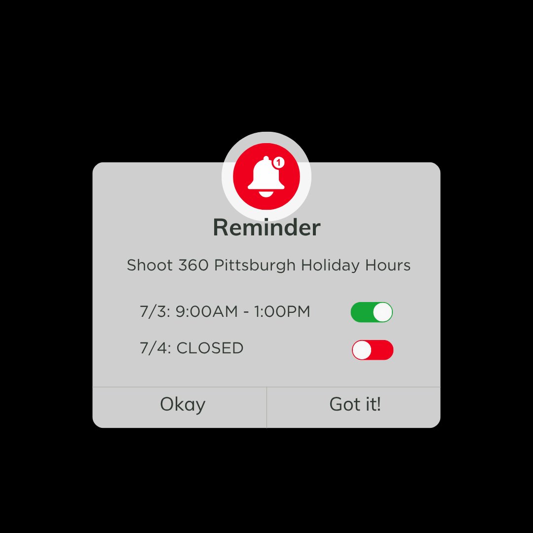 shoot360pgh's tweet image. 🎆 Holiday Hours Reminder 🎆
7/3 (Thursday): 9AM–1PM
7/4 (Friday): Closed for Independence Day
Enjoy the holiday!