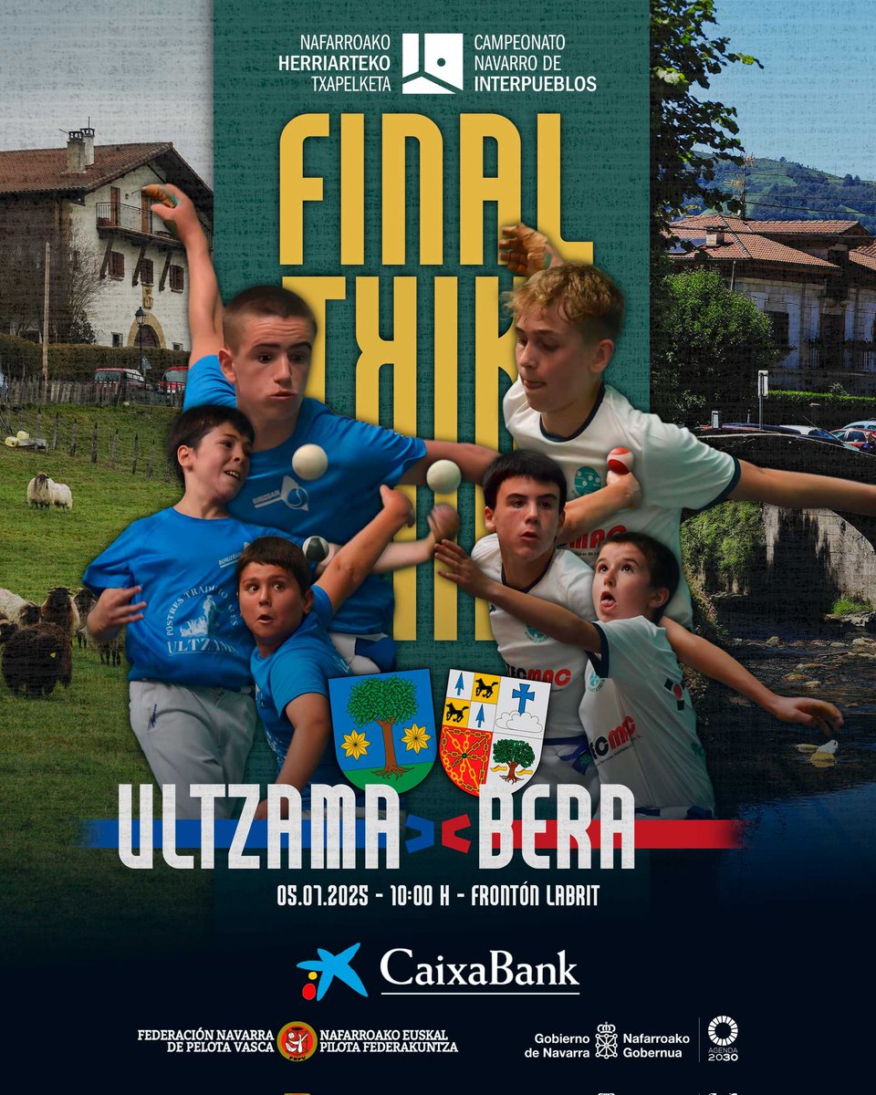🪄🪄🪄

Ultzama y Bera se medirán en la final del Campeonato Navarro de Interpueblos Txiki que tendrá lugar el próximo sábado, 5 de julio, en el frontón Labrit

<a href="/deporte_na/">Deporte - Kirola</a> 
#pelotavasca #euskalpilota