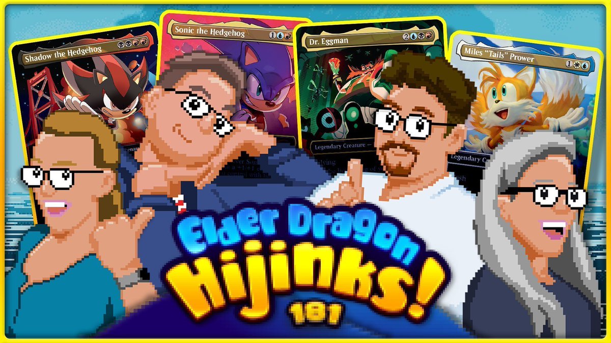 EDHijinks's tweet image. Here we go! Thanks to @mtgsecretlair, we have a FIRST LOOK at Commander gameplay using the Secret Lair x Sonic: Friends & Foes Superdrop LIVE now on our YouTube channel!
▶️ Watch the video here:
youtu.be/b_4YZYqzgH4