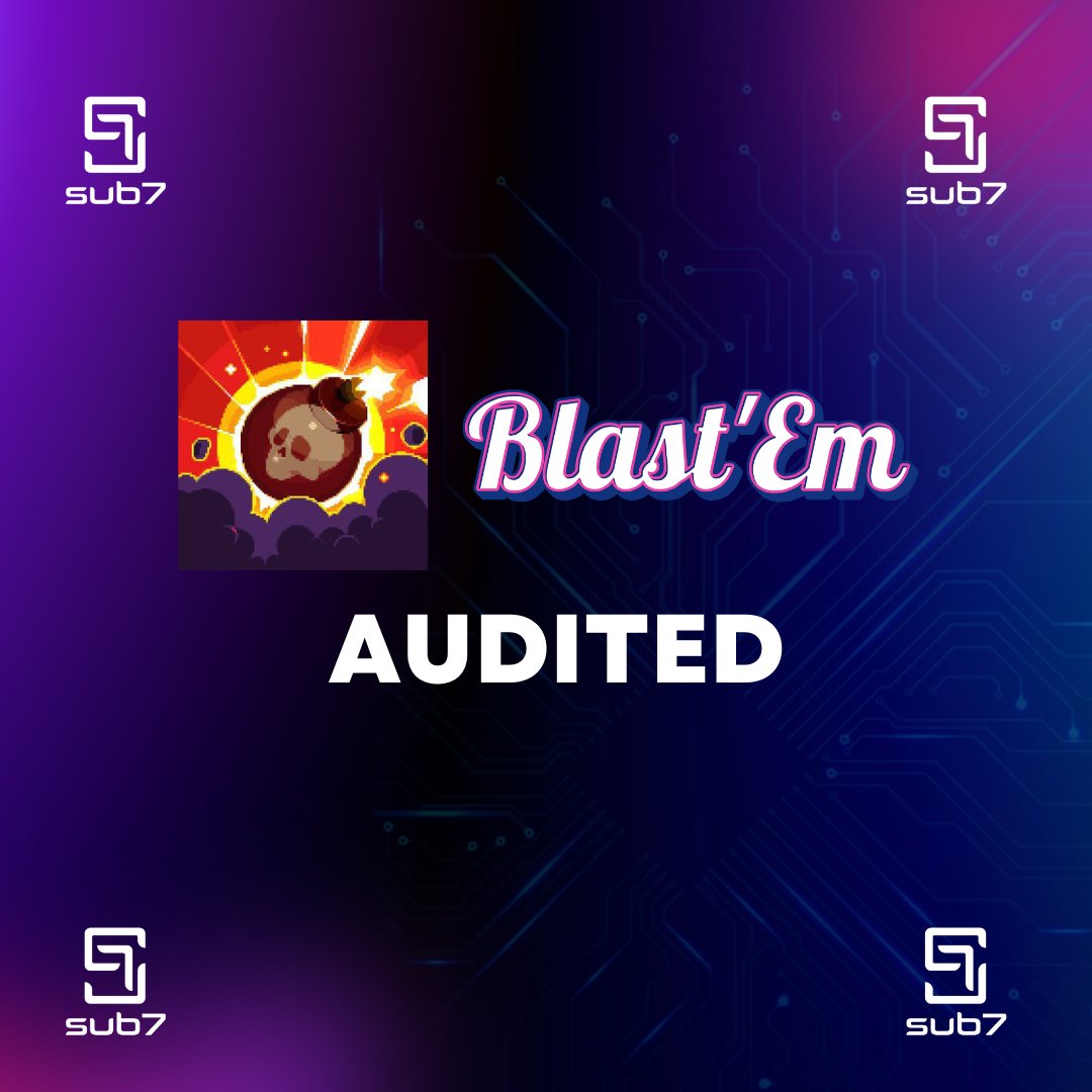 Sub7 Security ๐ก๏ธโ๏ธ (@sub7security) on Twitter photo ๐จ New #SecurityAudit Alert! ๐จ
๐ Sub7 Security audited <a href="/playblastem/">Blast'Em</a> (June 2025):
โ
All critical & high-risk issues FIXED!
โก๏ธ
Highlights:
โขOwner DoS & RNG exploits: patched ๐ก๏ธ
โขReward pool โ
๐งโโ๏ธ๐ช
Transparency = trust!
#Web3 #GameFi #SmartContracts #AuditReport
๐ ๐จ New #SecurityAudit Alert! ๐จ
๐ Sub7 Security audited <a href="/playblastem/">Blast'Em</a> (June 2025):
โ
All critical & high-risk issues FIXED!
โก๏ธ
Highlights:
โขOwner DoS & RNG exploits: patched ๐ก๏ธ
โขReward pool โ
๐งโโ๏ธ๐ช
Transparency = trust!
#Web3 #GameFi #SmartContracts #AuditReport
๐
