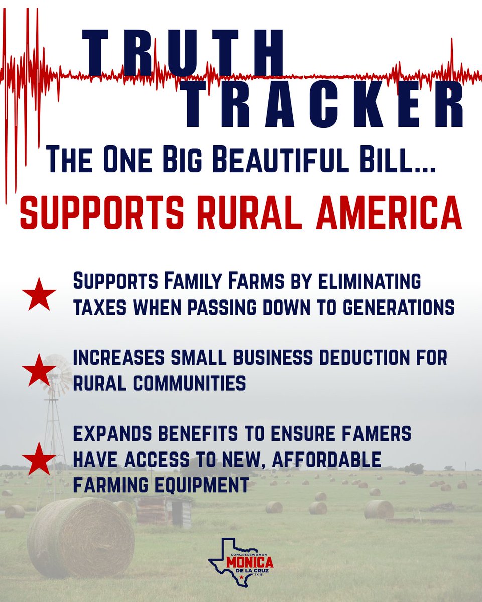 The One Big Beautiful Bill delivers for our farmers, ranchers, and producers.

- Preserves generational, family farms
- Encourages long-term investment
- Protects markets from foreign supply