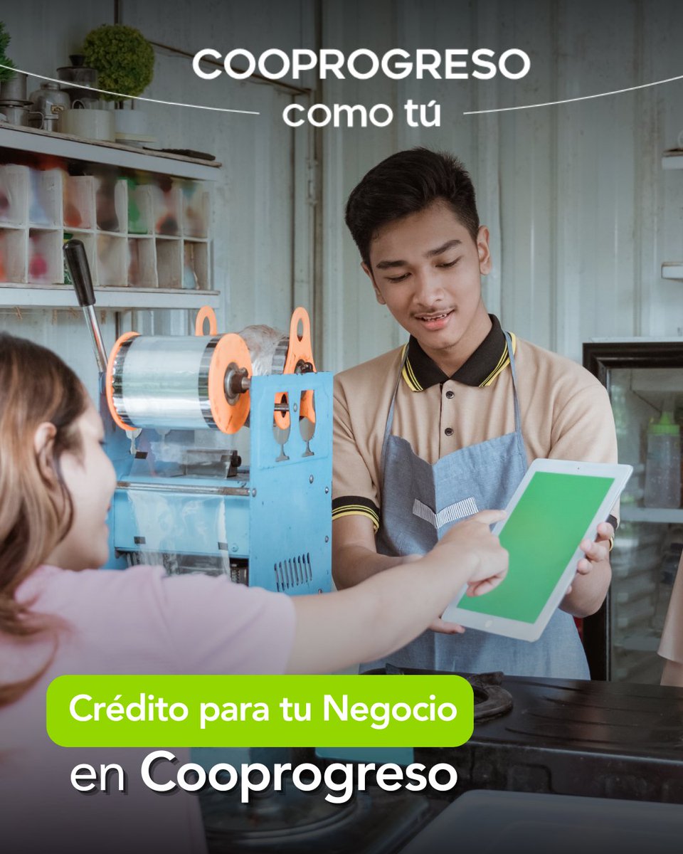Crédito para tu Negocio.
💡 Ideal para comprar mercadería, herramientas, maquinaria o capital de trabajo.
¡Una oportunidad para transformar tu esfuerzo en progreso! Solicítalo en nuestra agencia más cercana.

Consulta direcciones y horarios en: cooprogreso.fin.ec/agencias