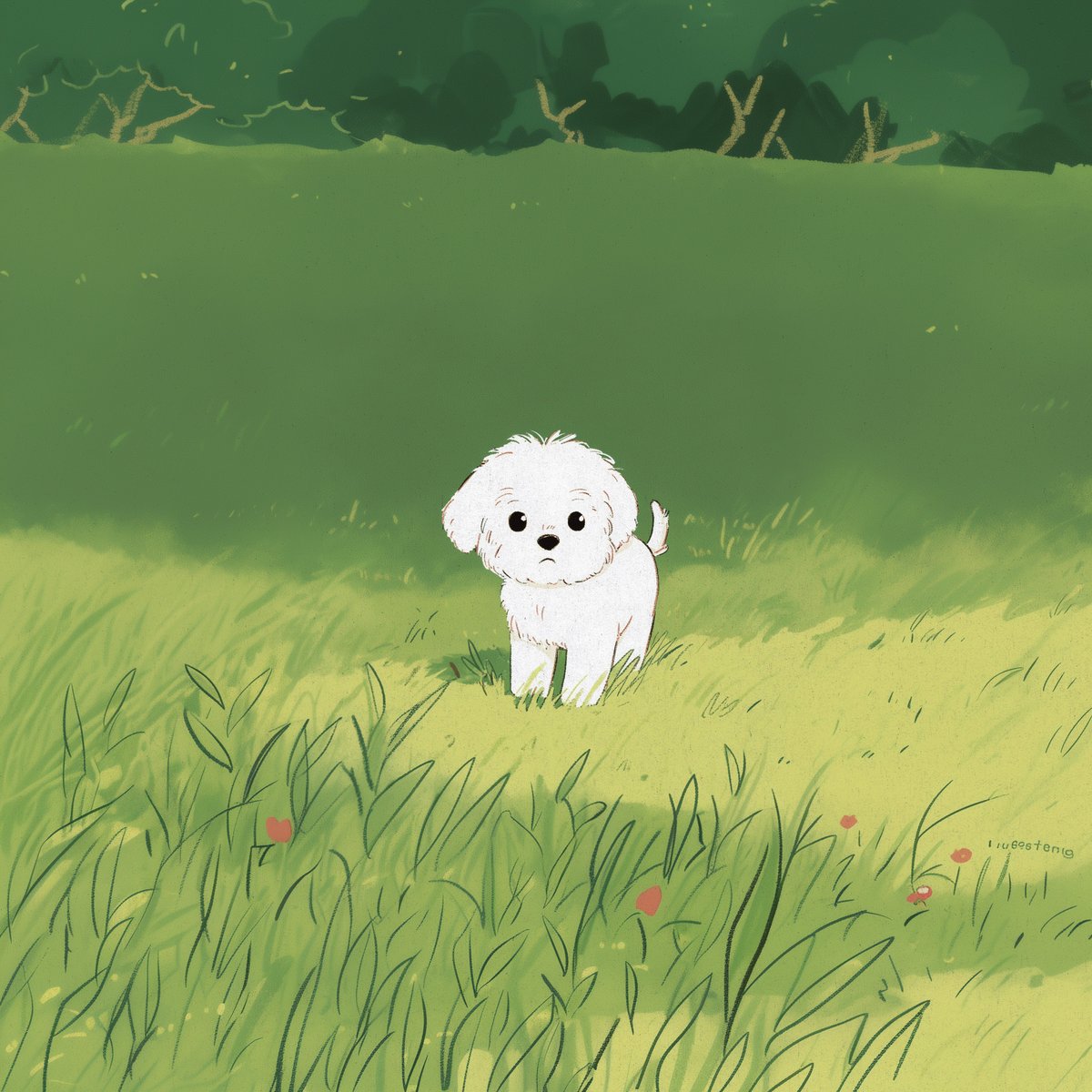 Musabillustrate's tweet photo. "Main parinda besabar thak ke baitha hoon" a small artwork tributing the legendary Pakistani band that gave us these words, The Jal Brand.
.
.
.
.
.
#DigitalArt #Illustration #DogArt #PetPortrait #ArtOfTheDay #BichonFrise #Maltese #PuppyLove #CutePuppy #WhiteDog #FluffyDog https://t.co/9rOvK1dqBc