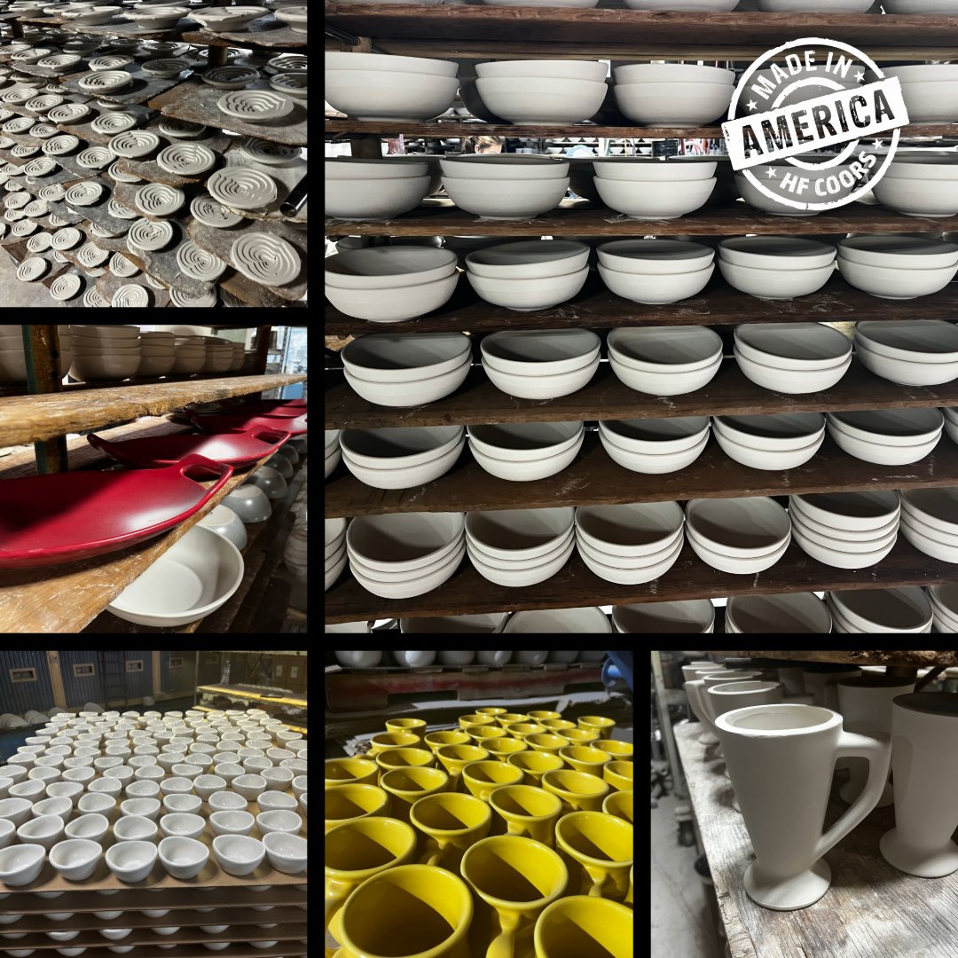 hfcoors1's tweet image. Behind the scenes at our Tucson factory! 🇺🇸
Every HF Coors plate, bowl, and mug is handcrafted, microwave-safe, and proudly made in America. Quality you can trust!

#HFCoors #MadeInUSA #Dinnerware