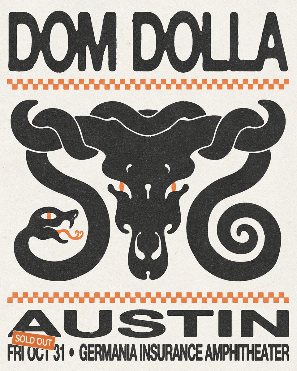 Dom Dolla’s October 31st show at Germania Insurance Amphitheater is SOLD OUT! 🤘

Sign up for waitlist &amp; more info: DomDolla.lnk.to/Texas