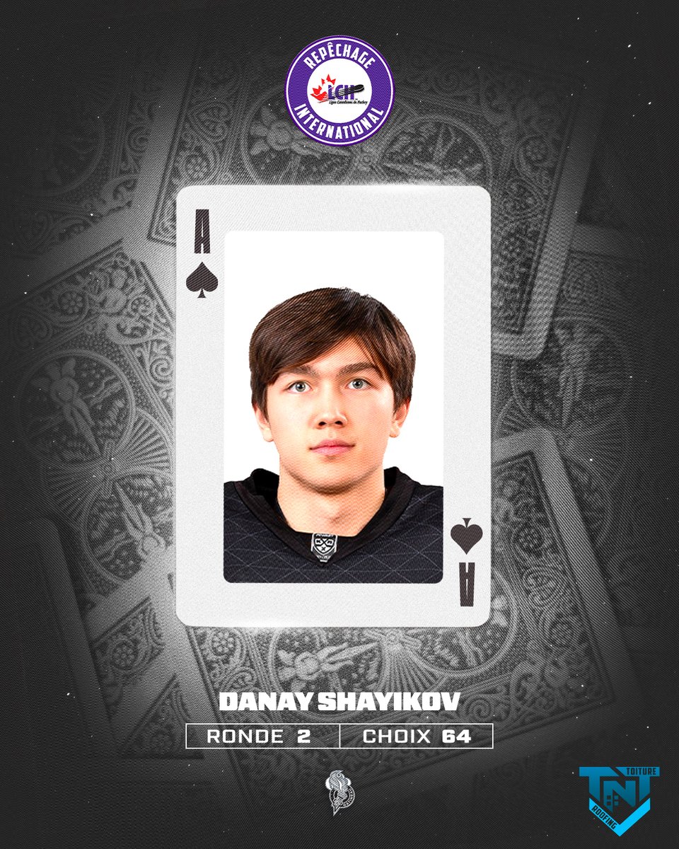 OlympiquesGAT's tweet photo. Avec le 64e choix, les Olympiques sélectionnent le gardien de 18 ans, Danay Shayikov du Kazakhstan.

With the 64th pick, the Olympiques select 18-year-old goalie Danay Shayikov from Kazakhstan.

#goOLgo♠ https://t.co/29yC9oMYee