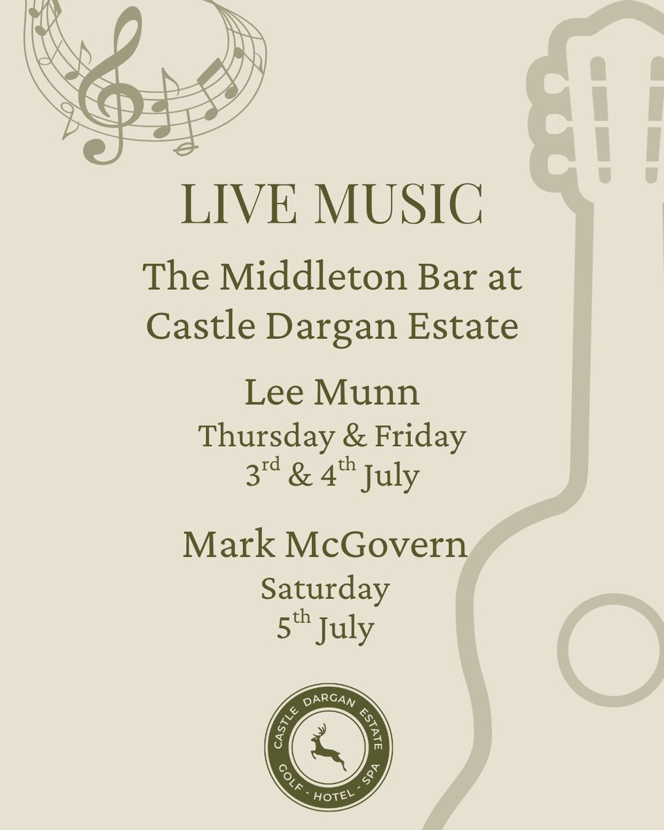 Kick back with live music this weekend at The Middleton Bar!
Join us at Castle Dargan Estate for great company &amp; even better tunes. 
Whether you're catching up with friends or just unwinding, we’ve got your weekend plans covered. 🎤
#LiveMusic #castledarganestate #Sligo