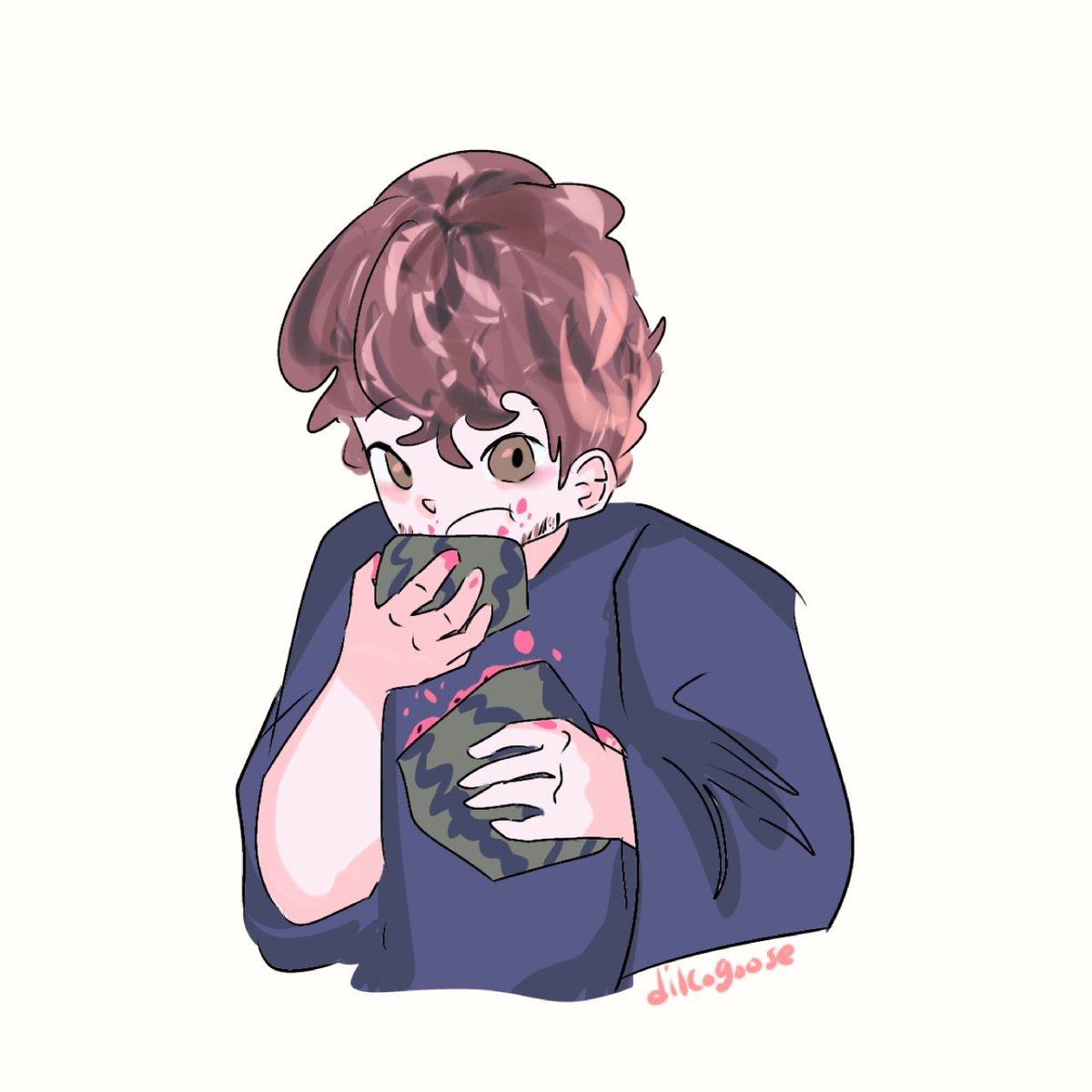 dilcogoose's tweet photo. Best way to eat a watermelon 
#dreamfanart https://t.co/7UFXWwGJ7g