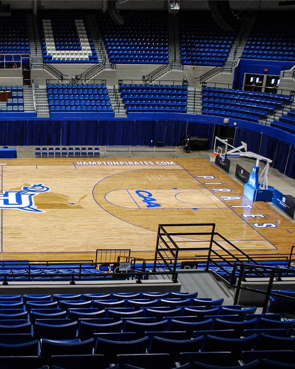HUAthletics1868's tweet photo. Hampton University Athletics is proud to unveil our newly designed basketball court in the legendary Convocation Center! With bold HU branding and a modern finish, it reflects Pirate pride and The Standard of Excellence. 🏀⚓️

#WeAreHamptonU https://t.co/4KrsIPBwny