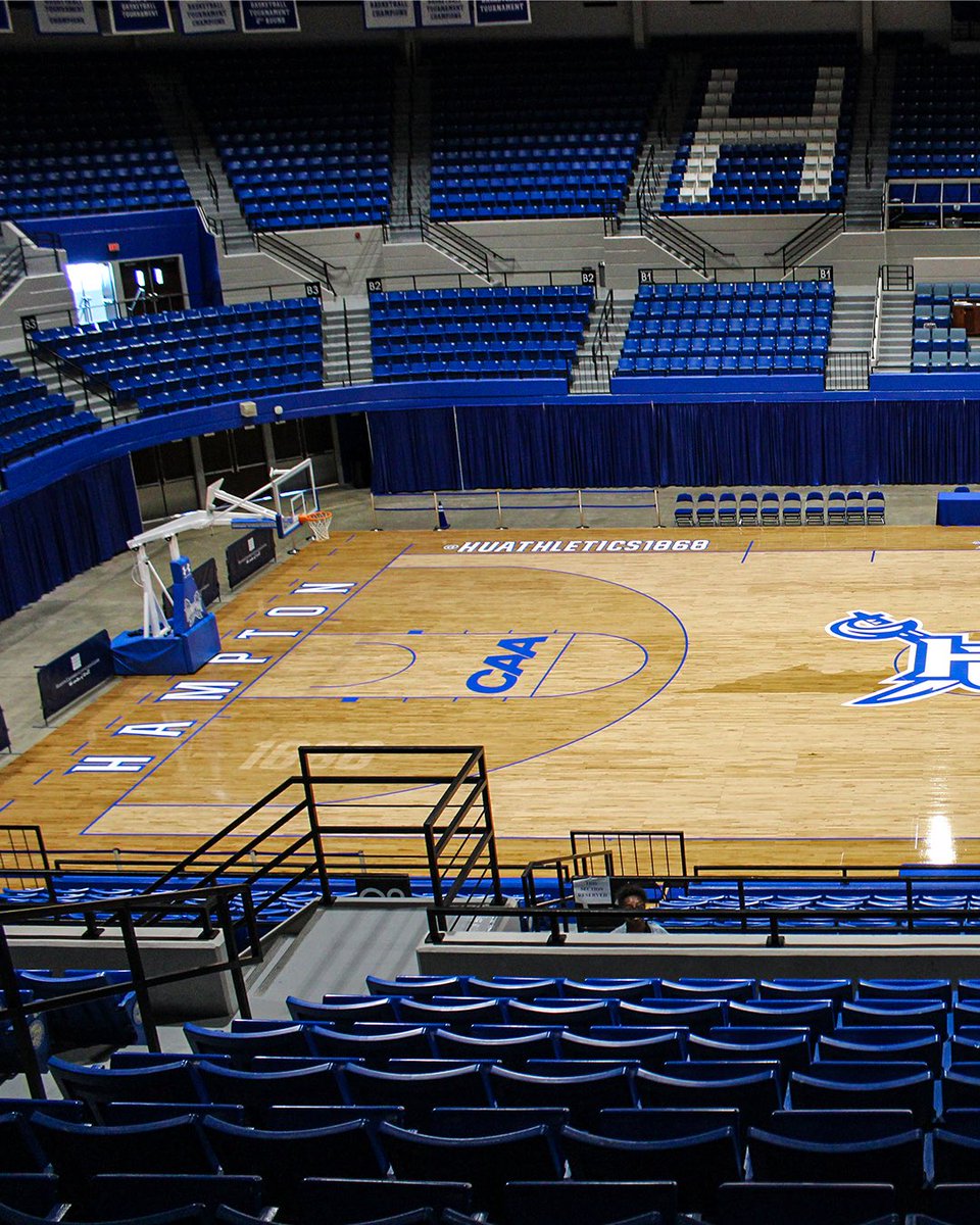 HUAthletics1868's tweet photo. Hampton University Athletics is proud to unveil our newly designed basketball court in the legendary Convocation Center! With bold HU branding and a modern finish, it reflects Pirate pride and The Standard of Excellence. 🏀⚓️

#WeAreHamptonU https://t.co/4KrsIPBwny