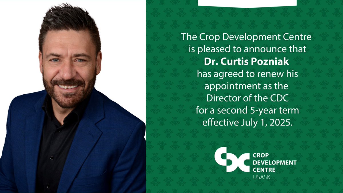 Curtis Pozniak (@curtispozniak) on Twitter photo For the past five years I’ve had the privilege to lead an amazing group of people focused on delivering genetics to #cdnag. Today markers the first day of my second five year term as the director of the <a href="/CDC_USask/">Crop Development Centre - USask</a> <a href="/usask/">U of Saskatchewan</a>. Looking forward to continuing #innovation For the past five years I’ve had the privilege to lead an amazing group of people focused on delivering genetics to #cdnag. Today markers the first day of my second five year term as the director of the <a href="/CDC_USask/">Crop Development Centre - USask</a> <a href="/usask/">U of Saskatchewan</a>. Looking forward to continuing #innovation
