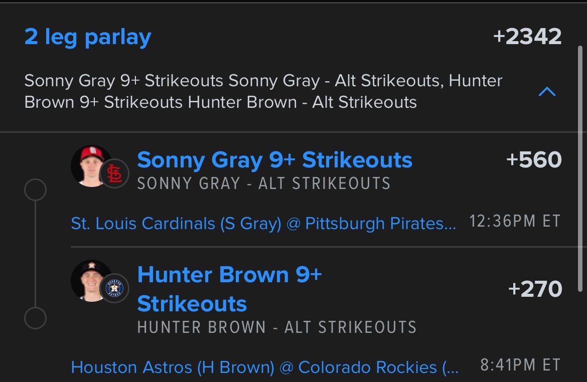 lazerpicks101's tweet image. 🔥 K K K SHOWDOWN 🔥
Banking on Sonny Gray &amp;amp; Hunter Brown to fan 9+ each today!
Strikeout clinic loading… 🎯💨
Let’s cash this double-digit duo 💰👊 #KProp #MLB #StrikeoutKings