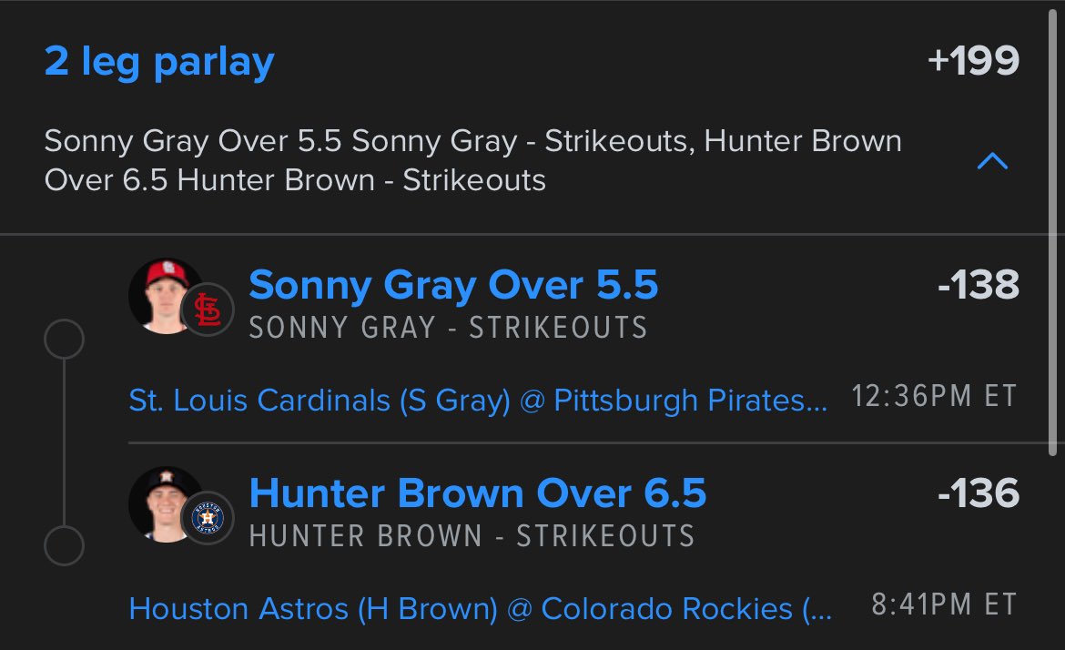 lazerpicks101's tweet image. 🔥 K K K SHOWDOWN 🔥
Banking on Sonny Gray &amp;amp; Hunter Brown to fan 9+ each today!
Strikeout clinic loading… 🎯💨
Let’s cash this double-digit duo 💰👊 #KProp #MLB #StrikeoutKings