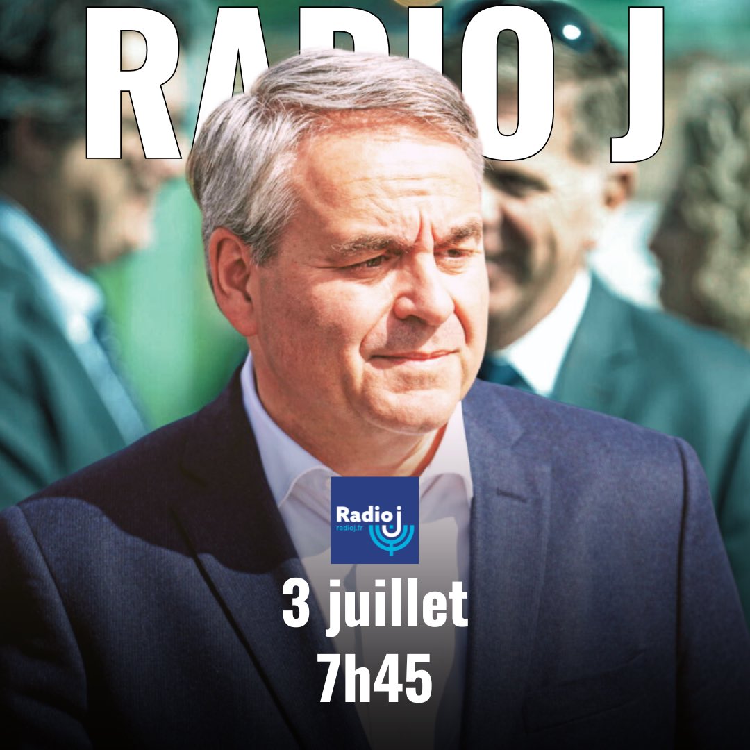 Xavier Bertrand (@xavierbertrand) on Twitter photo Je serai demain l’invité de <a href="/C_Barbier/">Christophe Barbier</a> sur <a href="/RadioJFrance/">RADIO J</a> à partir de 7h45. Je serai demain l’invité de <a href="/C_Barbier/">Christophe Barbier</a> sur <a href="/RadioJFrance/">RADIO J</a> à partir de 7h45.
