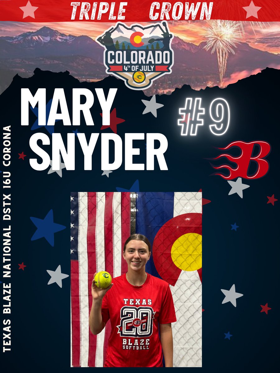 TexasblazeDSTX's tweet photo. Our girl, Mary Snyder, is crushing it with yet another bomb! 💣🔥
Way to work and keep that momentum rolling, Mary! 💪🥎
#BombSquad #MarySnyder #PowerHitter #BlazeBuilt #KeepGrinding https://t.co/TcPzCA8lW7