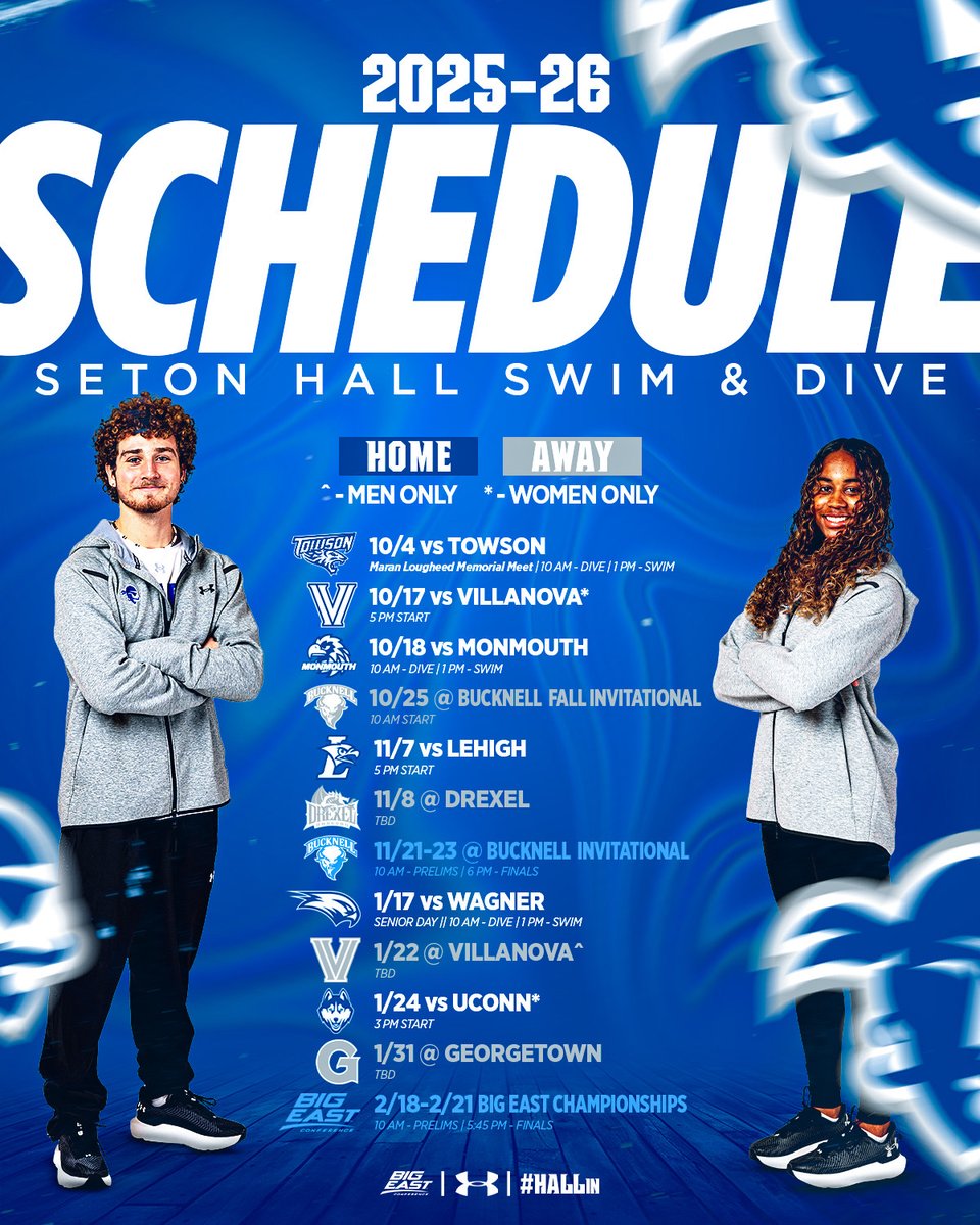 SHUSwimDive's tweet image. Get ready behind the blocks and on the boards, the Pirates' 2025-26 meet schedule is here! ๐ดโโ ๏ธ
#HALLin ๐ตโช๏ธ