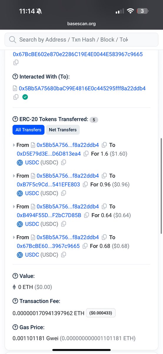 ludus_eth's tweet image. First of many…
Completed and distributed the funds of the tournament. 💸⛓️
$4 USDC @circle distributed across 5 wallets on @base @ethereum :
3 Athletes.
1 owner.
1 Ludus Foundation.
cost of the transaction: $0.000433