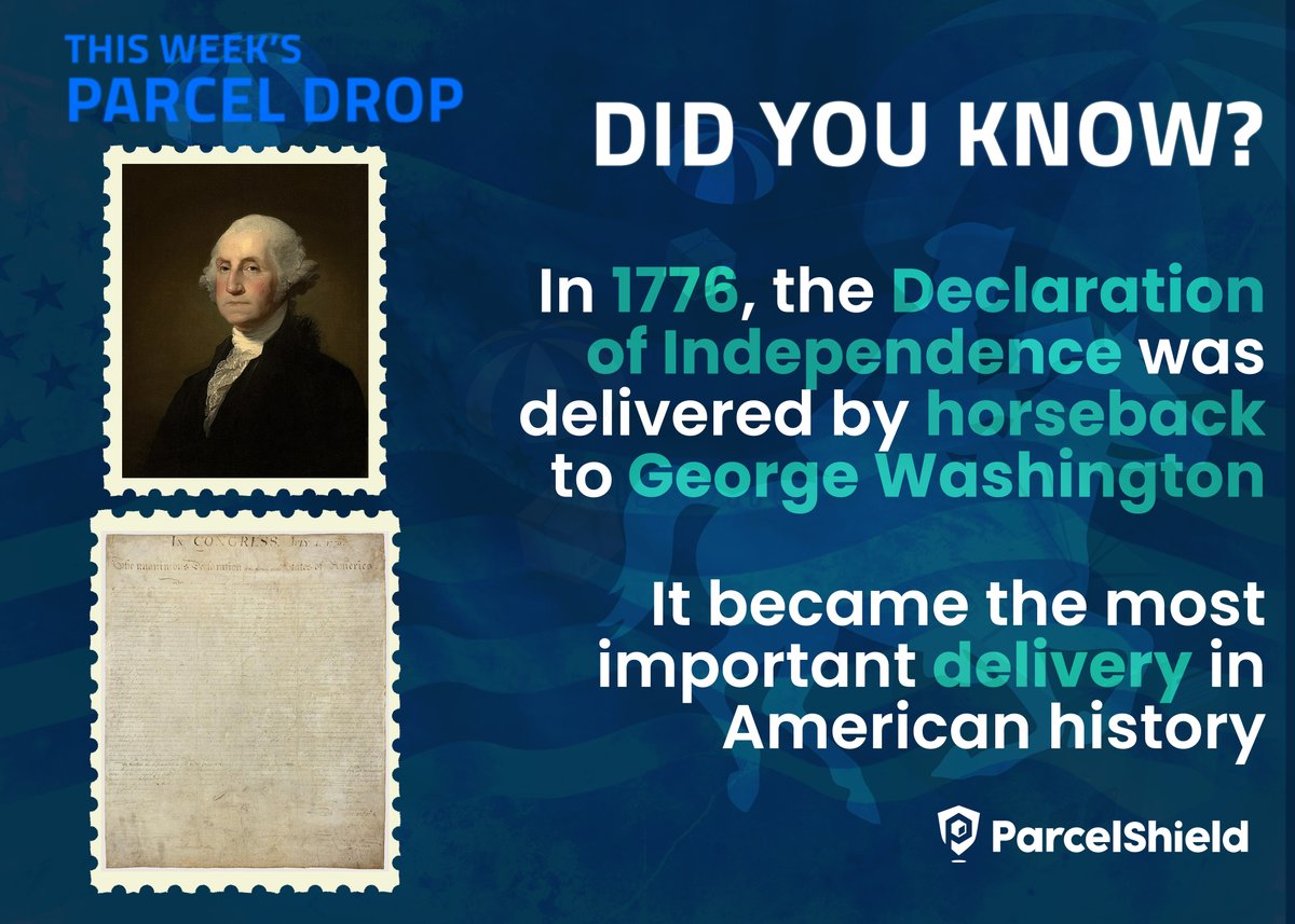 This week's #ParcelDrop: July 1776

A printed copy of the Declaration of Independence left Philadelphia on horseback for General Washington in NYC.

No tracking. No insurance. No guarantee it'd make it through enemy territory. Just one delivery that defined a nation.