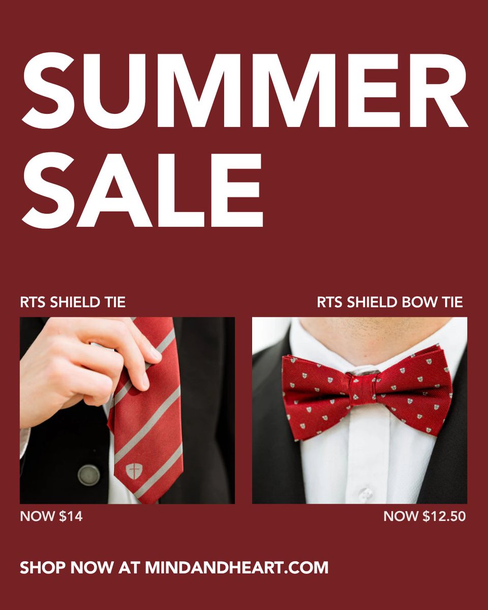 ReformTheoSem's tweet image. Represent RTS with excellence, ties are now 50% off for a limited time. Shop now at bit.ly/46nRMKM.
Reformed Theological Seminary
Summer Sale
RTS Merch