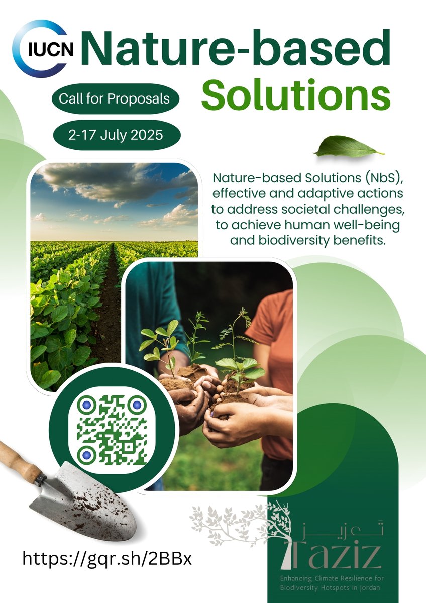 📢 Calling local women’s CBOs, youth groups &amp; environmental associations in #Petra &amp; #Shoubak!

Apply now for grants to launch income-generating initiatives using #Nature_based_Solutions

🗓️ Deadline: 17 July 2025
🔗tinyurl.com/y6bukasd
#ClimateAction #Jordan #TazizProject