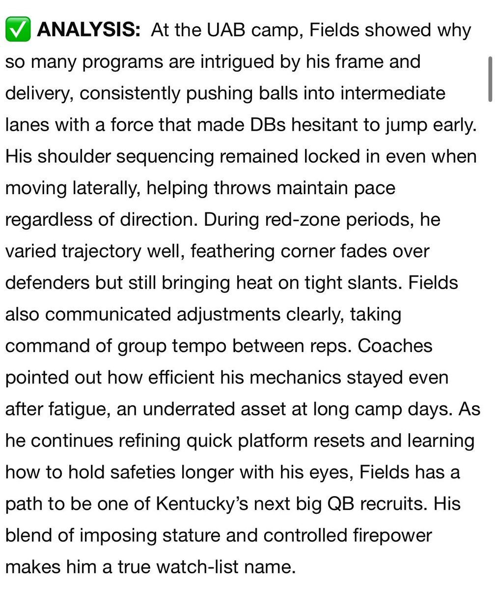 mason_fields18's tweet image. Thanks to @sixstarfootball for the write up on my UAB camp performance!
@coachChipR
@Alex_Mortensen_
@DilfersDimes
@VisionQb
@DixieHeightsFB
@CoachPBurke
@ocjacobmorris77