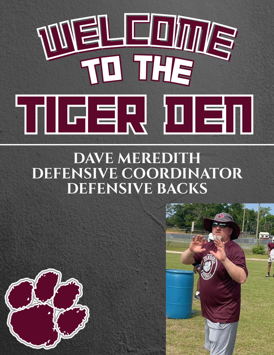 🚨Please welcome Coach Dave Meredith to Pensacola High School Football as our defensive coordinator and defensive backs coach! 🐅