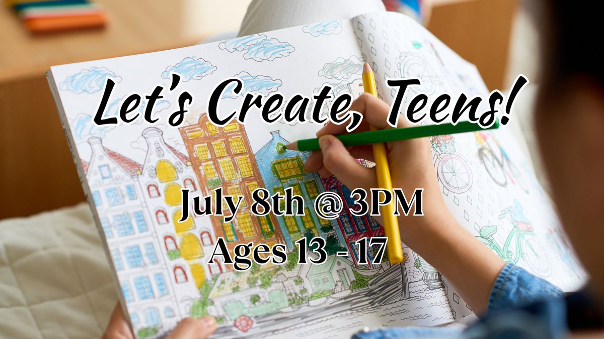 Teen artists, we have another chance for you to create some amazing art! Teens ages 13-17 are invited to join us at Ringer Library on July 8th for time to work on your Art Contest entries. You're welcome to bring what you've started, or create something new with our supplies!