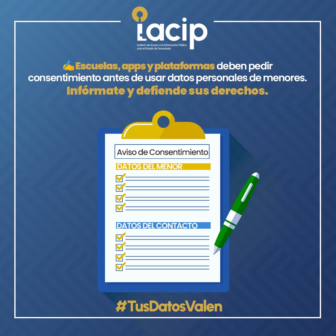 ✍️ El uso de datos personales de menores es un tema de suma importancia, infórmate y defiende sus derechos en: iacip.org.mx