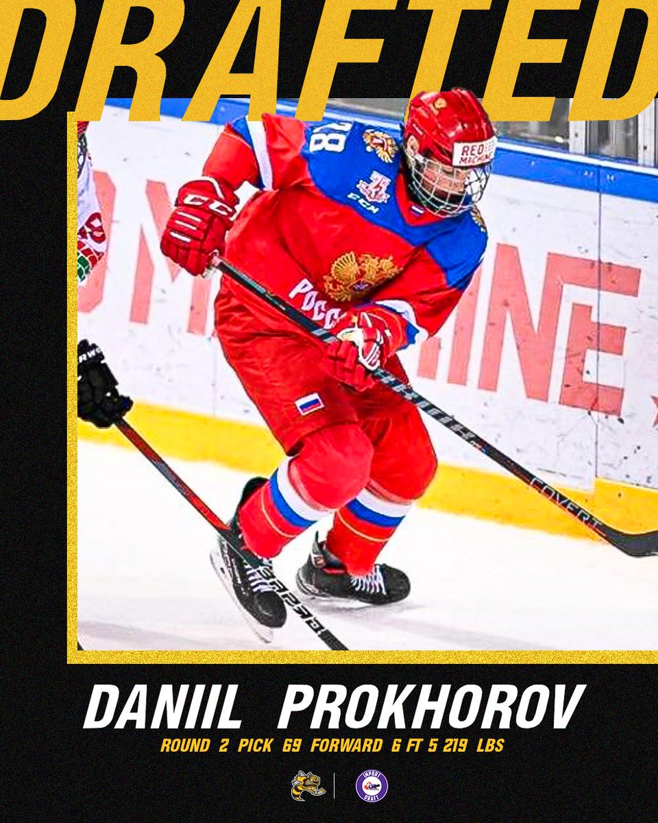 Welcome to the black and yellow 🐝

The Sarnia Sting are proud to select with the 69th overall selection in the 2025 CHL Import Draft Daniil Prokhorov.

#UsAgainstAll