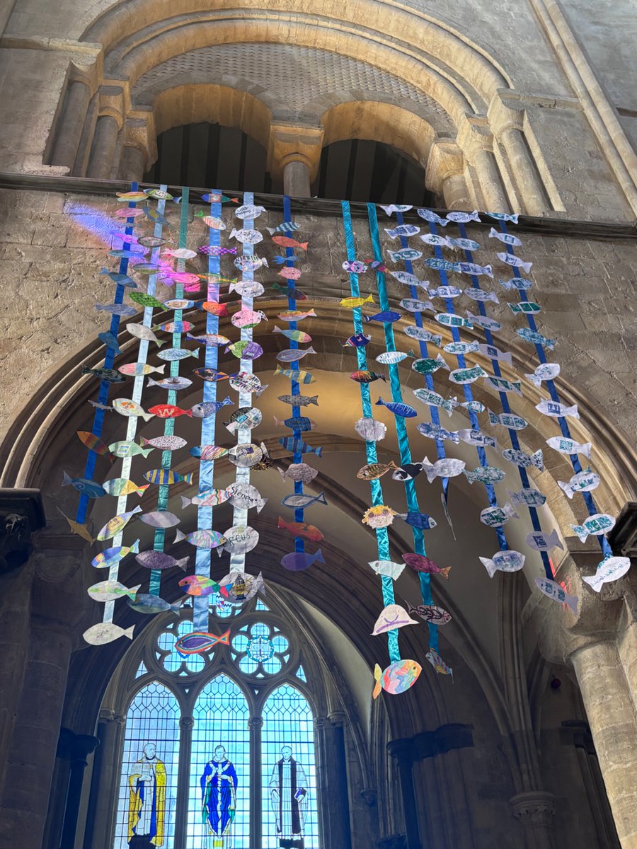 ChiDioEducation's tweet photo. Flying visit to the cathedral today to see Fish950 in person…this is in the cathedral throughout the summer holidays, definitely worth a visit! @ChichesterDio @ChiCathedral https://t.co/6p2AvCGWA4
