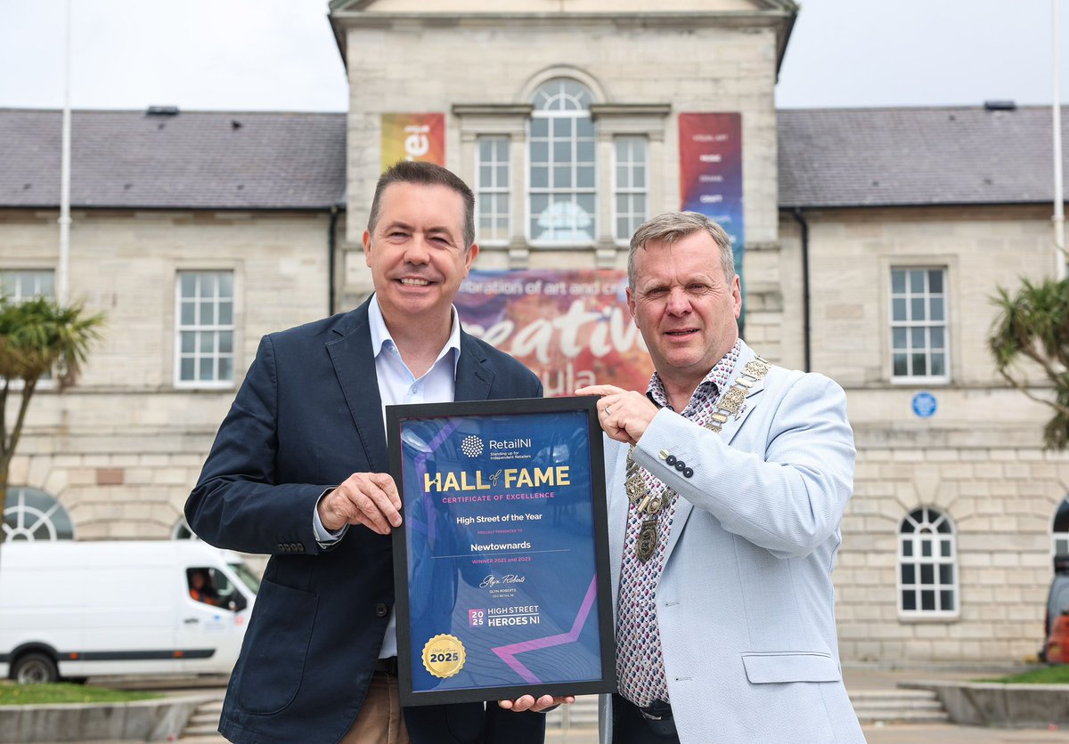 RetailNI (@retail_ni) on Twitter photo Pleased to present <a href="/ArdsChamber/">Ards Chamber</a> President Derek Wright with the High Street Hero Hall of Fame Award for Newtownards winning High Street of the year on two previous years. Don’t forget to vote for your favourite independent retailer & High Street this year via Pleased to present <a href="/ArdsChamber/">Ards Chamber</a> President Derek Wright with the High Street Hero Hall of Fame Award for Newtownards winning High Street of the year on two previous years. Don’t forget to vote for your favourite independent retailer & High Street this year via