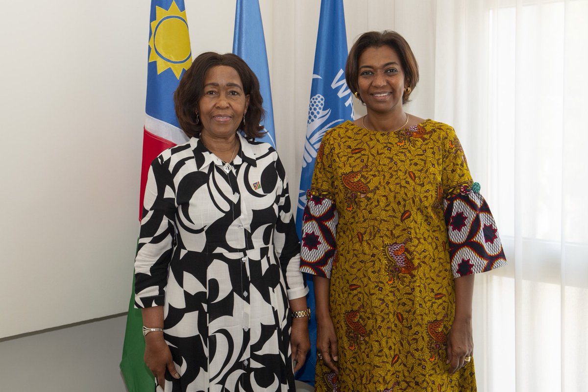 NamibiaPMGeneva's tweet photo. Honourable Inge Zaamwani, Minister of Namibia for Agriculture, Fisheries, Water and Land Reform met with Ms Rania Dagash-Kamara, Assistant Executive Director, Partnerships and Innovation in Rome. They discussed issues of mutual interest. https://t.co/OEqbW5AK59