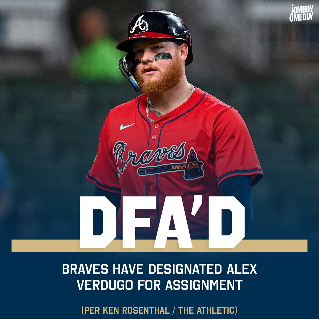 TalkinBaseball_'s tweet photo. Braves have designated Alex Verdugo for assignment https://t.co/W15CNJmqs2