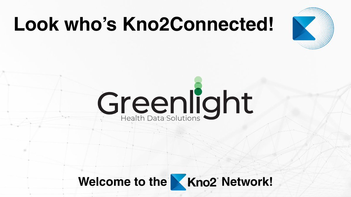 🚨 We’re excited to welcome Greenlight Health Data Solutions, Inc. to the Kno2 Connected™ network! Through a single API integration, Greenlight Health now delivers secure, scalable healthcare communication—unlocking access to national networks, like Kno2's QHIN™!