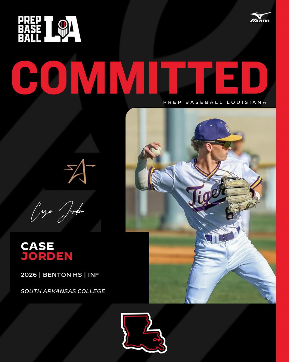 Prep Baseball Louisiana (@prepbaseballla) on Twitter photo Congratulations to 2026 Case Jorden (Benton HS) on his commitment to South Arkansas College.
Jorden is the 1st commit from our Top Prospect Games event last week.
#BeSeen
<a href="/AlexArmandPBR/">Alex Armand</a> | <a href="/Tyler__Leary/">Tyler Leary</a> | <a href="/davisj_9/">Davis Johnson</a>
👤 loom.ly/egBr1BA Congratulations to 2026 Case Jorden (Benton HS) on his commitment to South Arkansas College.
Jorden is the 1st commit from our Top Prospect Games event last week.
#BeSeen
<a href="/AlexArmandPBR/">Alex Armand</a> | <a href="/Tyler__Leary/">Tyler Leary</a> | <a href="/davisj_9/">Davis Johnson</a>
👤 loom.ly/egBr1BA