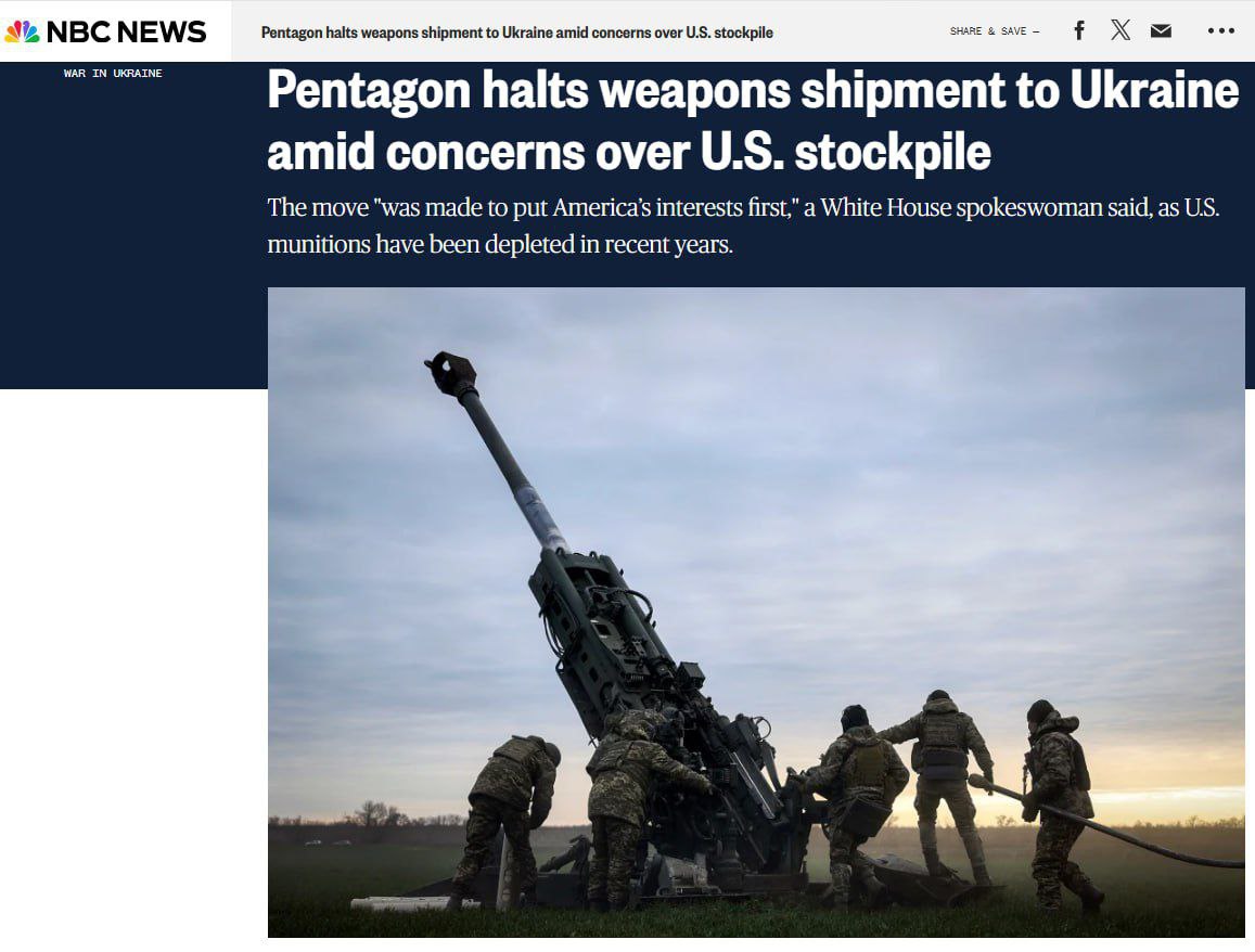 whitee_rhinoo's tweet photo. #Pentagon Hits Pause on #Ukraine #Ammo Flow

#US halts shipments of #Patriots #Stingers #Hellfires  #GMLRS and #155mm shells — not for #politics but because stockpiles are running dry.

Some gear was literally ready to load when orders came in. Now it's under review — and might be rerouted if another hotspot needs it more. 

#Markets #MarketUpdate #StockMarket #trading #USA #crypto #TRUMP $Trump #America #Tariffs #tariffwar #tariffdeal #Trump #WW3