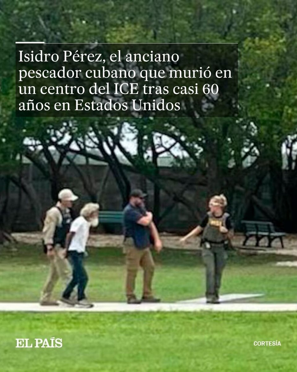 ⭕ Con 75 años, casi seis décadas en Estados Unidos y después de cuatro infartos y tres cateterismos, vivía en un bote anclado frente a un parque en Miami, y pasaba sus días sentado en un parque costero, cuenta su familia. Fue ahí donde lo detuvo el ICE

🔗tinyurl.com/bddx7j4z