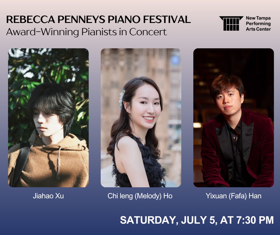 Join us this Saturday to hear award-winning concert pianists from the 2025 Rebecca Penneys Piano Festival. Every year, RPPF brings together collegiate pianists from around the globe for an intensive learning program.

📆 July 5 at 7:30 PM 
🎟️ $10 | bit.ly/4kEsNHm