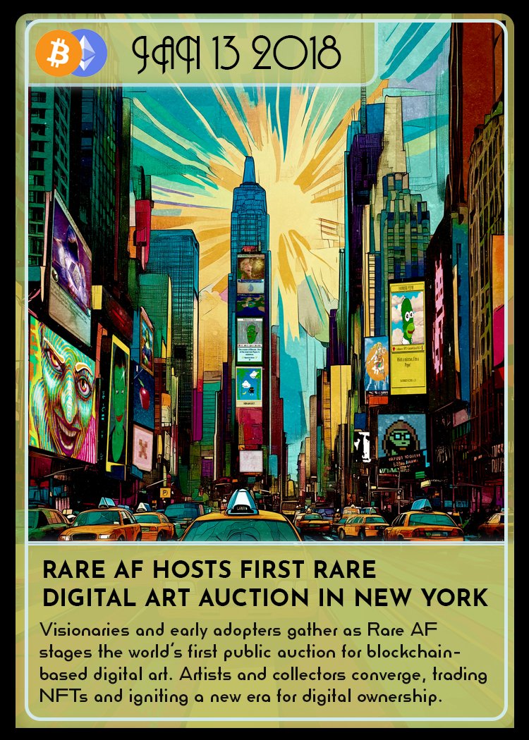 ORBital_market's tweet image. 📢OG-SAN Flashback! 

Remember #RareAF in January 2018?
It was the world's first public auction of blockchain-based digital art, where "Homer Pepe" sold for $39K and NFTs truly made history.

🚀That moment proved digital ownership on-chain was real, launching the #NFT revolution