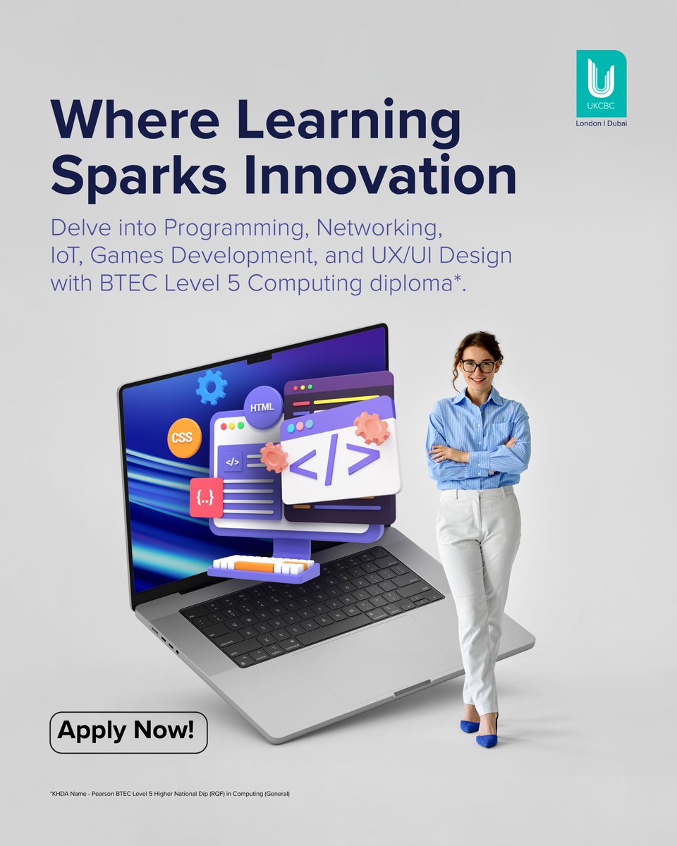 UKCBCUAE's tweet image. Master core topics like Software Development Lifecycles, Cloud Security, and Prototyping.
Develop in-demand skills and be future-ready in the world of computing
Visit: ukcbc.ac.ae📞 Call: +971 4 871 5333
Email: admissions@ukcbc.ac.ae
#ComputingEducation #UKCBCDubai
