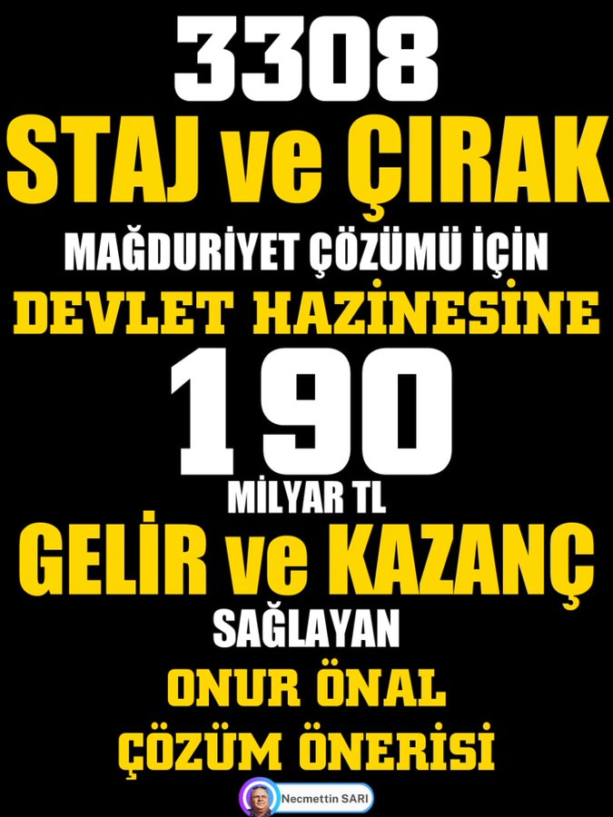 Stajyer ve çıraklar üretimin can damarıdır 
99 öncesi Staj ve çıraklık SGK başlangıcı sayılsın hakkımız bu bizim 
Sayın
<a href="/RTErdogan/">Recep Tayyip Erdoğan</a>
<a href="/dbdevletbahceli/">Devlet Bahçeli</a>
<a href="/isikhanvedat/">Prof. Dr. Vedat Işıkhan</a>
7jybtbgvff
Büyük Türkiye Devleti
#TamSigortaKaynaktır
#3308NoluYasayaReisOnayı