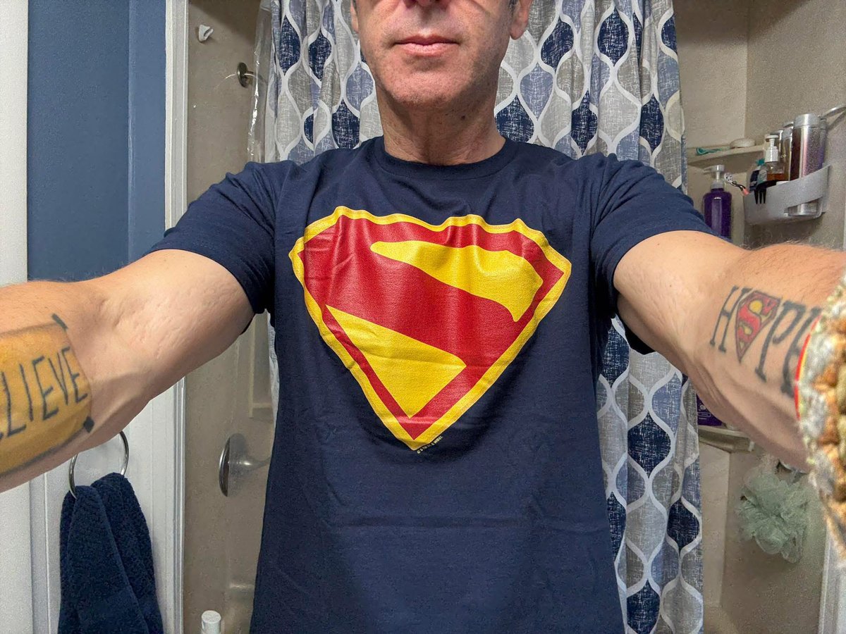 Jasonplotkin's tweet image. Tickets bought for the new #Superman movie?
Check.
New T-shirt for the #Superman movie?
Check.
Realize why I didn’t have my first date until my Junior year in high school?
Check.