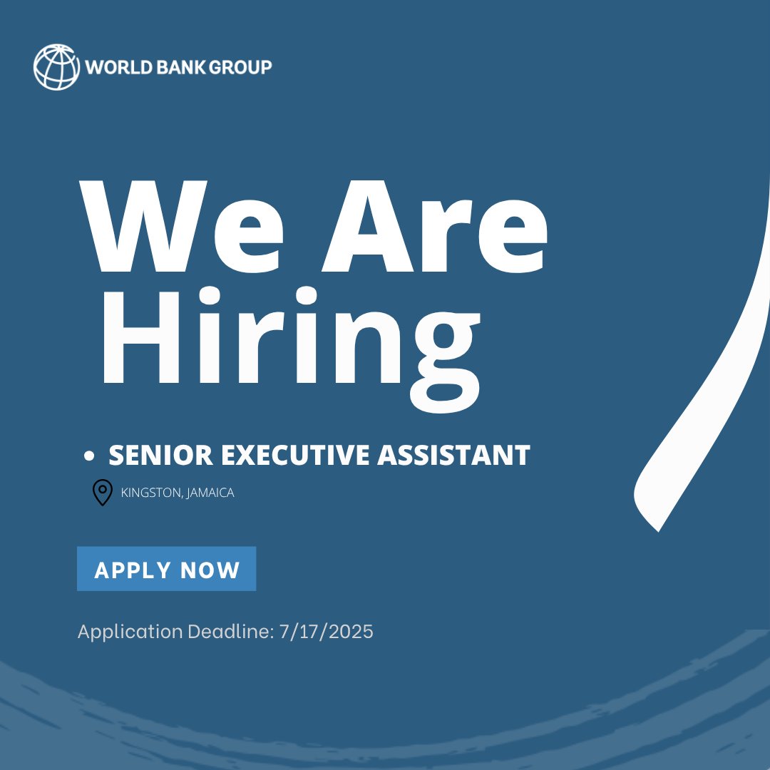 WBCaribbean's tweet image. 📢 We are hiring!
We are looking for a Senior Executive Assistant in #Jamaica to be the face of our Front Office—driving smooth operations, seamless coordination, and a collaborative team environment.
APPLY NOW: wrld.bg/PJpS50WjXG8