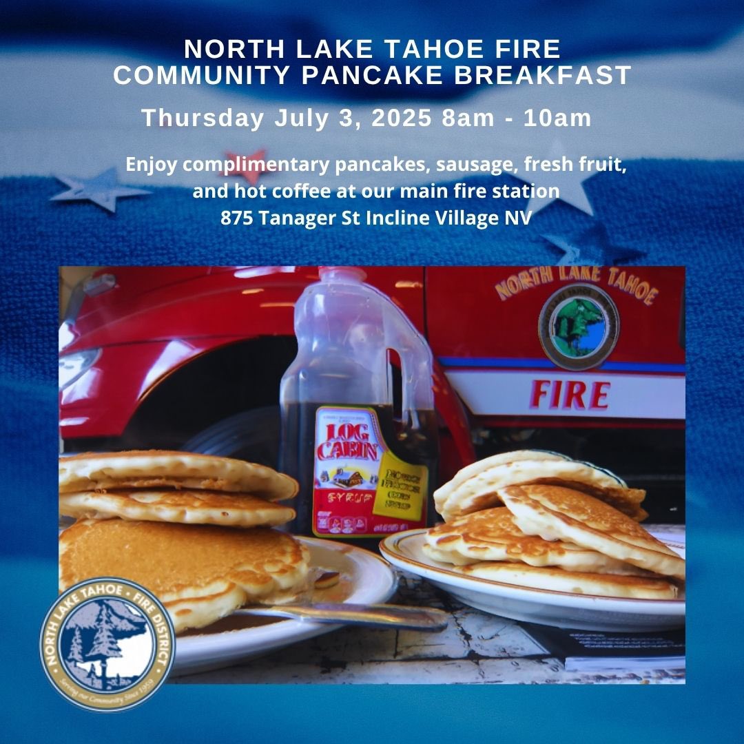 🥞 You’re Invited! 🥞
Community Pancake Breakfast
📅 Thursday, July 3, 2025
⏰ 8:00 AM – 10:00 AM
📍 Main Fire Station – 875 Tanager St.
Start your holiday weekend with flapjacks, fire trucks, and friendly faces!
Bring the family and enjoy a morning of good food and great