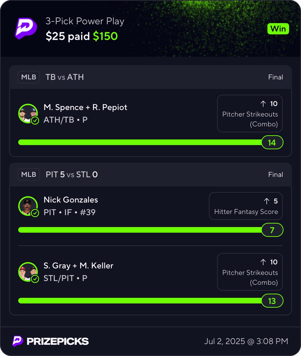 Of course the one time I don't post my personal play it hits lmaoooo

There's still time to join &amp; make a play!

prizepicks.onelink.me/ivHR/FRONZ