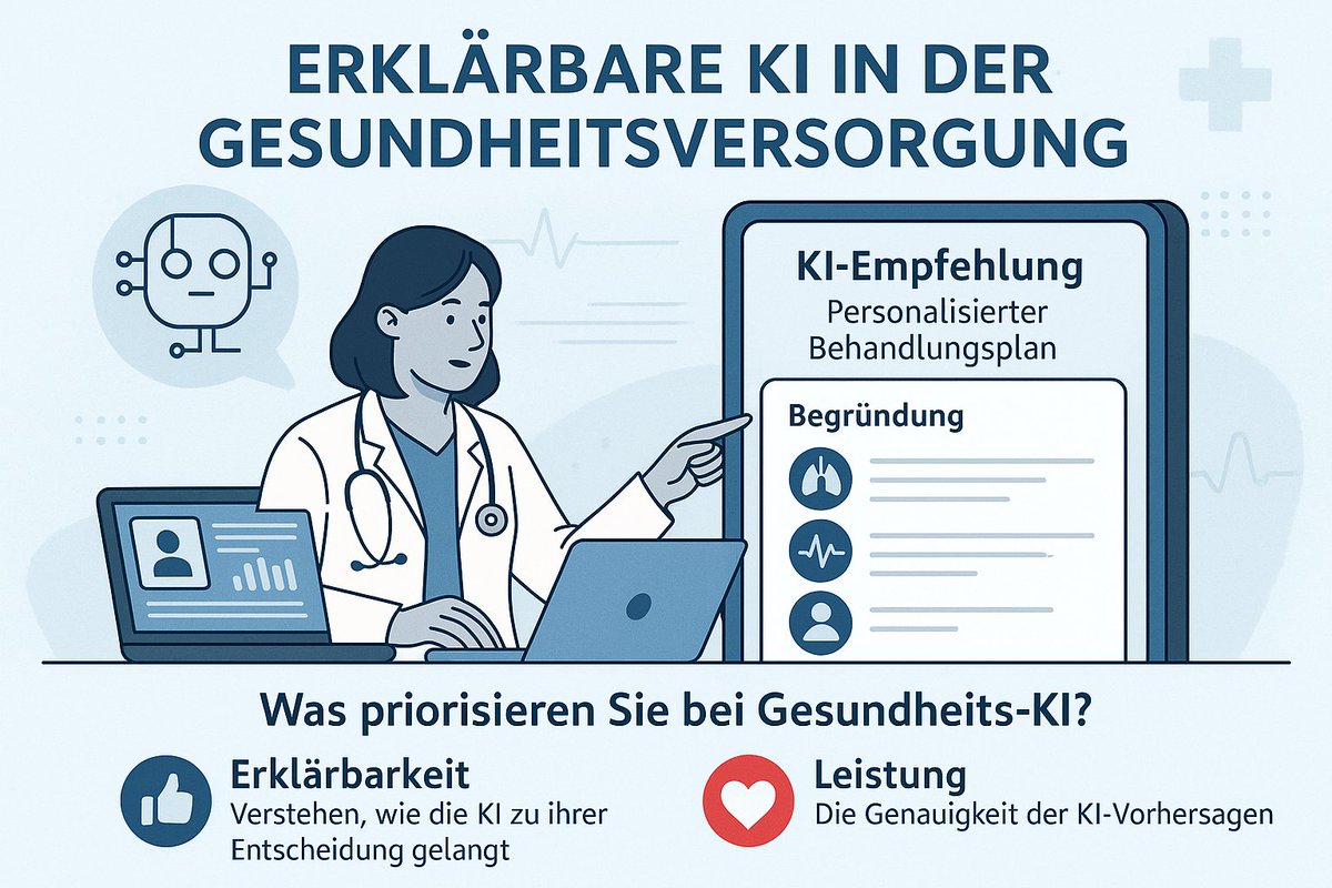 DatawilTech's tweet image. KI im Gesundheitswesen: Warum Erklärbarkeit oft wichtiger ist als reine Leistung.

Verständnis schafft Vertrauen – gerade bei Entscheidungen, die Leben betreffen. #ExplainableAI zeigt das &quot;Warum&quot;.

Deine Priorität? 👍 Erklärbarkeit vs. ❤️ Leistung.

Mehr: datawiltech.de